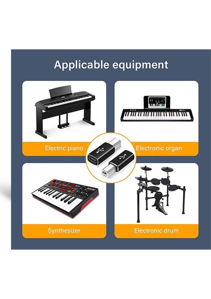 Type-C Dişi To Usb-B Yazıcı Midi Ekipmanları İçin Çevirici Adaptör