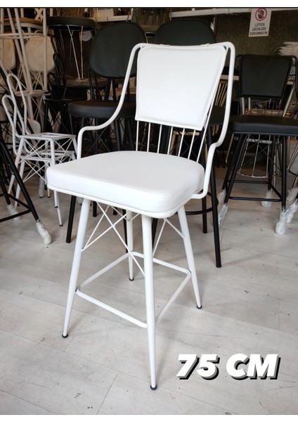 Bar Sandalyesi 75 cm Beyaz