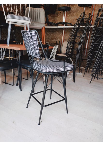 Bar Sandalyesi 75 cm Kazayağı Kumaş