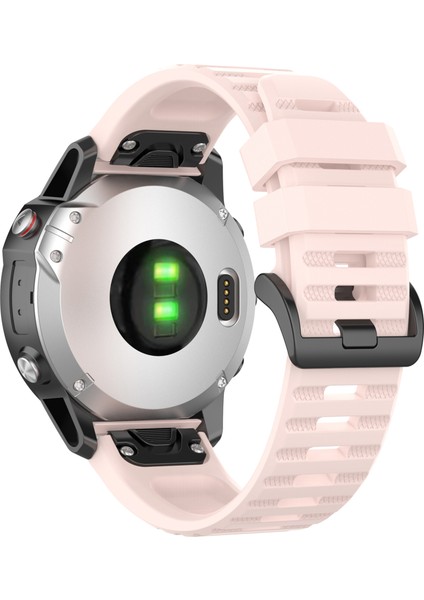 Garmin Fenix ​​7/epix Düz Renk Silikon Saat Band Yedek Bilek Kayışı 22MM - Açık Pembe (Yurt Dışından)