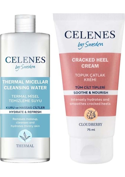 Celenes By Sweden Topuk Çatlak Kremi 75 ml ve Temizleme Suyu 250 ml