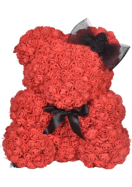 Teddy Rose Bear Güllü Ayıcık 25X18CM (Özel Kutusunda) Kırmızı
