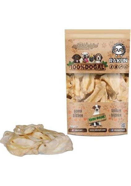 Kurutulmuş Kuzu Kulak Köpek Ödülü 150 gr