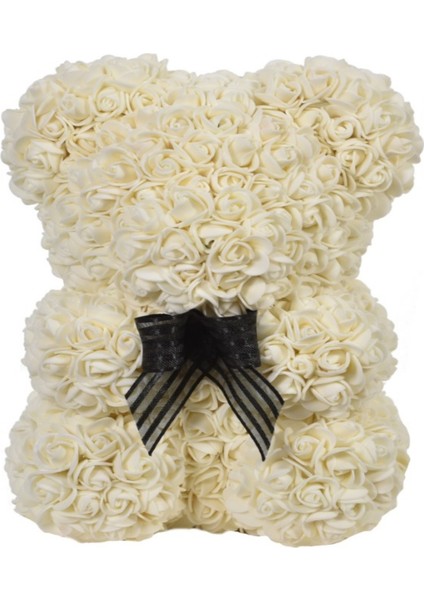 Teddy Rose Bear Güllü Ayıcık 25X18CM (Özel Kutusunda) Krem