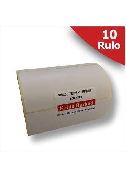 100x50 Termal Etiket 10 Rulo Barkod Etiketi
