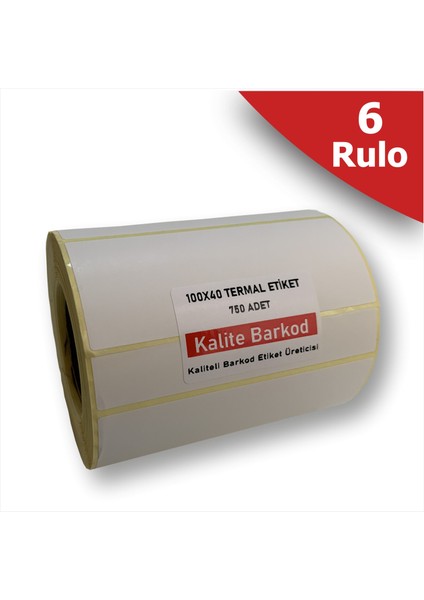 100x40 Termal Etiket 6 Rulo Barkod Etiketi
