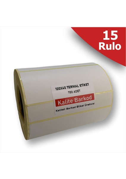 100x40 Termal Etiket 15 Rulo Barkod Etiketi