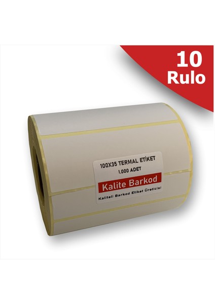 100x35 Termal Etiket 10 Rulo Barkod Etiketi
