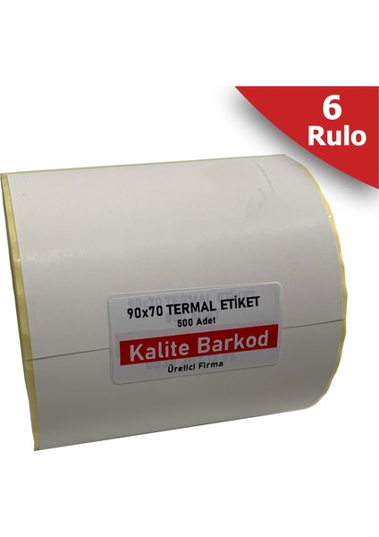 90x70 Termal Etiket 6 Rulo Barkod Etiketi