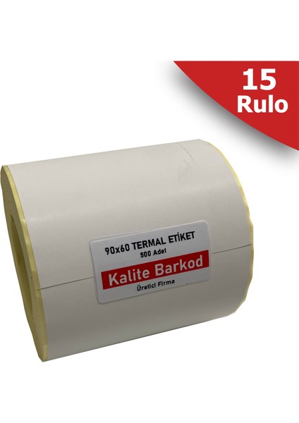 90x60 Termal Etiket 15 Rulo Barkod Etiketi