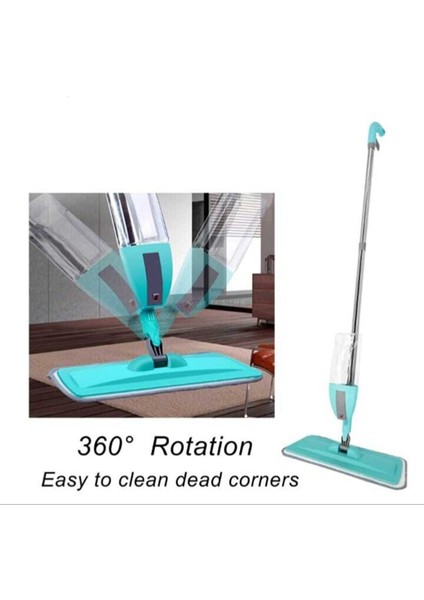 Spin Mop Sprey Mop Deterjan Hazneli 4 Adet Yedek Mop Spreyli Temizlik Paspası