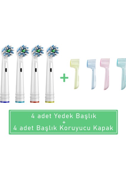 Oral B Uyumlu Diş Fırçası Yedek Başlığı Ve Başlık Koruyucu Kapak