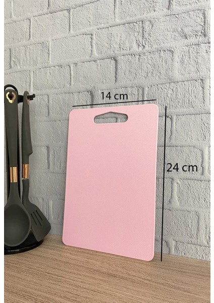 Kesme Tahtası Plastik Pembe 14X24 cm