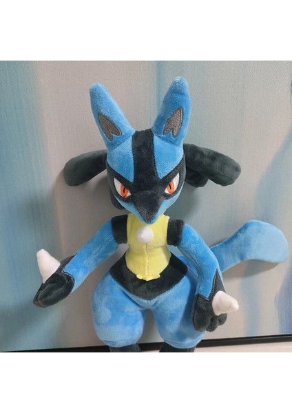 Simba Lucario Pokemon Karikatür Peluş Oyuncak 32CM - Mavi (Yurt Dışından)