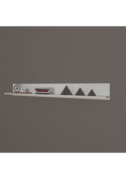 116 Cm. Raf Mdf - Parlak Beyaz