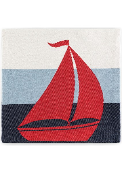 Francille Kırlent Kılıfı - Kırmızı/bej - 45X45 cm