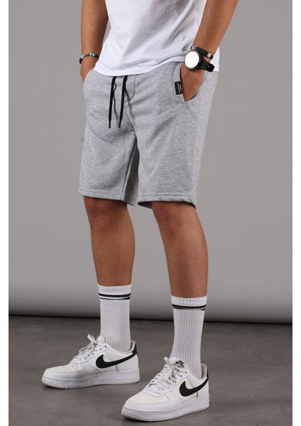 Boyalı Gri- Siyah-Lacivert Regular Fit 3'lü Şort Seti 5790