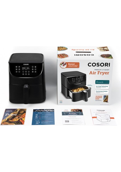 Pro 3.5 lt Hazır Programlı 1500W Dokunmatik Panelli Yağsız Airfryer Fritöz - Siyah indirimleri