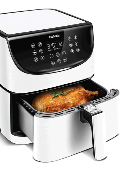 Premium XXL 5.8-Quart ( 5.5 Litre ) - 1700W Dokunmatik Panelli Yağsız AirFryer Fritöz - Beyaz