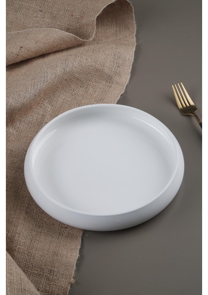 SCT-21-0224/72 Bianco Perla Porselen Yuvarlak Tabak - 14 cm
