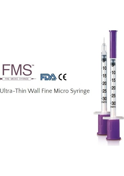 Micro Fine Insülin Enjektörü 0.5 Ml Enjektör Şırınga (32g X 8mm) - 100 Adet