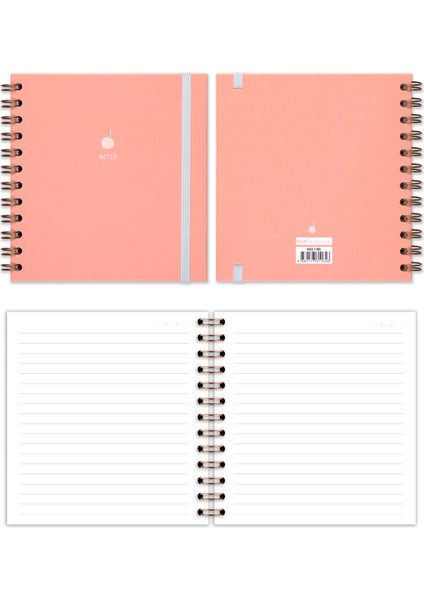 Matt Notebook 15X15 cm Kare 2'li Set Spiralli Çizgili Tarihsiz Not Defteri Gökkuşağı