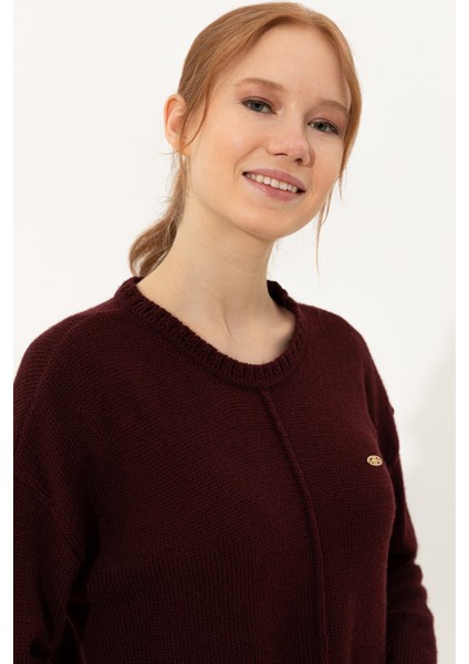 Kadın Bordo Triko Kazak 50258684-VR014