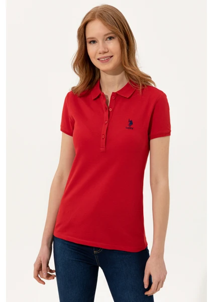 U.S. Polo Assn. Kadın Kırmızı Basic T-Shirt 50246326-VR171