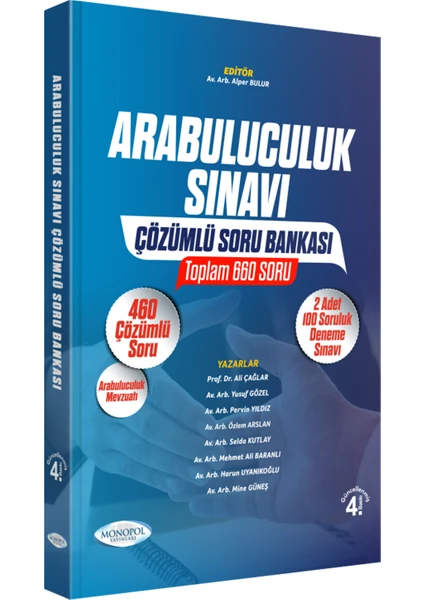 Monopol Yayınları Arabuluculuk Sınavı Çözümlü Soru Bankası 4. Baskı