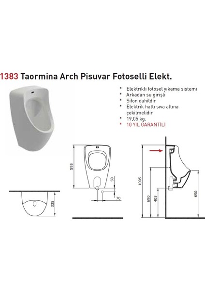 Bocchi Taormina Elektrikli Fotoselli Pisuvar Beyaz 1383-001-0134