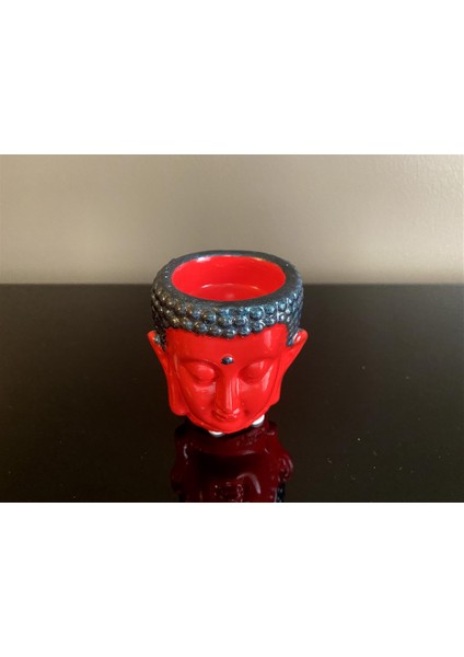 Talya Art Design, 2'li Set, Kırmızı Eskitme, Buddha ve Tad Buhurdanlık.