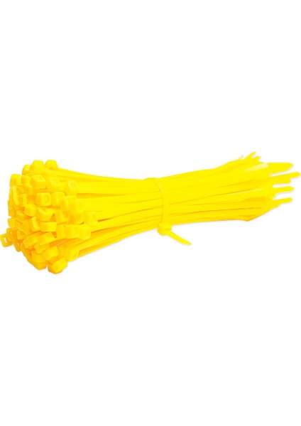 Kablo Bağı Plastik Cırt Kelepçe 3.6x200 mm Sarı 100 Adet