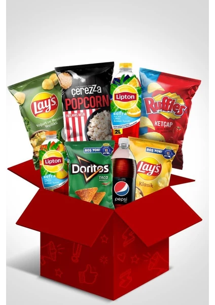 Yaz Cips ve Içecek Paketi (Lay’s, Ruffles, Doritos, Çerezza, Lipton Ice Tea, Pepsi)