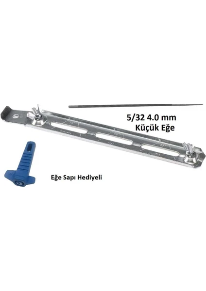 Zincir Bileme Eğeleme Aparatı+ Ince Eğe 5/32 4.0 mm