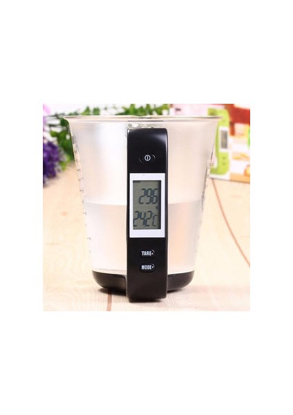 4-In-1 1 kg 600 ml Kapasiteli Ölçüm Fincan Ayrılabilir Mutfak Ölçeği (Siyah) (Yurt Dışından)