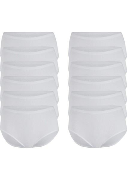 Kadın 12'li Paket Likralı Kaşkorse Yüksek Bel Bato Külot