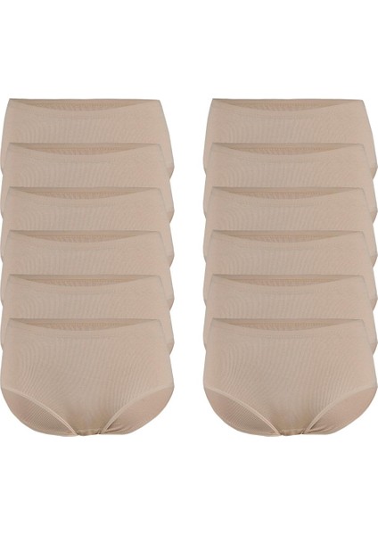 Kadın 12'li Paket Likralı Kaşkorse Yüksek Bel Bato Külot