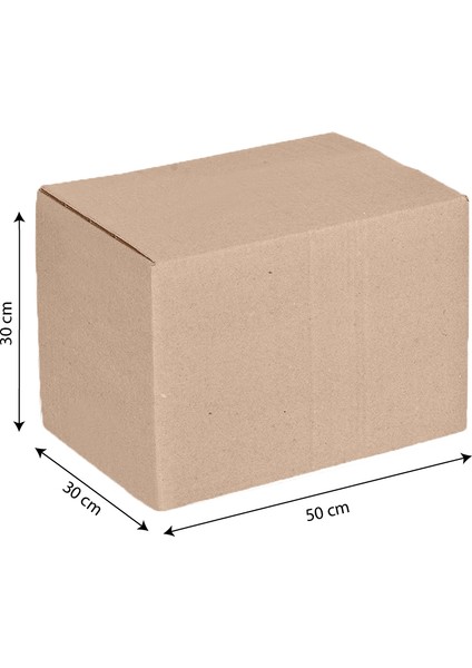 50X30X30 Çift Oluklu Koli - 15 Adet -Taşınma Kolisi - Boş Koli -Ihracat Koli -Kraft Koli - Kutumarketimcom