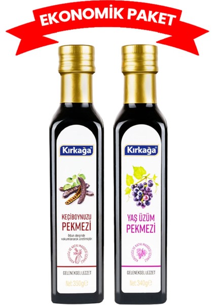 Keçiboynuzu Pekmezi 350 gr + Yaş Üzüm Pekmezi 340 gr