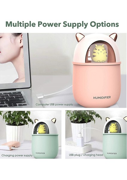 Yatak Odası İçin Nemlendirici Sevimli Kedi Ev İçin Gece Lambası Temel Saf Hava Nemlendiriciler 300 ml. (Yurt Dışından) fırsatları