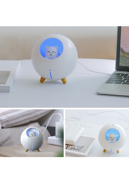 Çocuklar Bebek Kreş Yatak Odası İçin Ultra Sessiz USB Sevimli Serin Mist Mini Nemlendirici 220 ml. (Yurt Dışından)