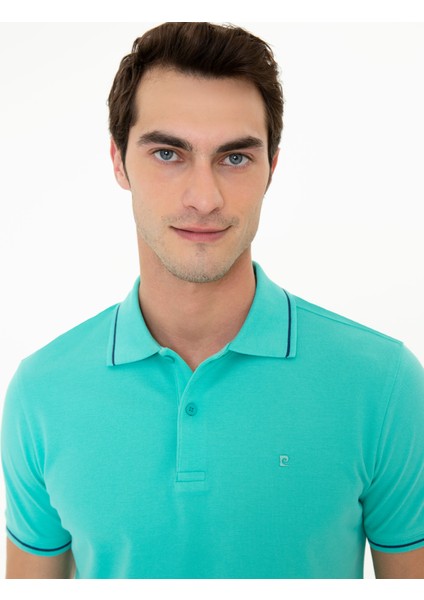 Erkek Mint Yeşili Slim Fit Polo Yaka Basic Tişört 50252448-VR090 fiyatları