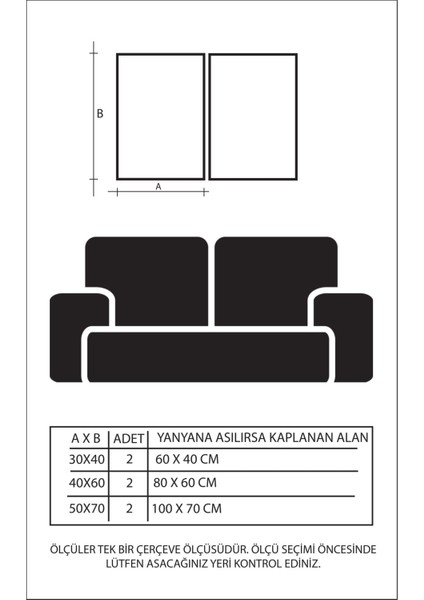 Ikili Siyah Alüminyum Metal Çerçeveli Camlı Poster Tablo Seti