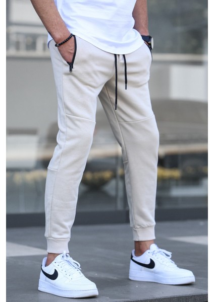 Bej Basic Erkek Eşofman Altı