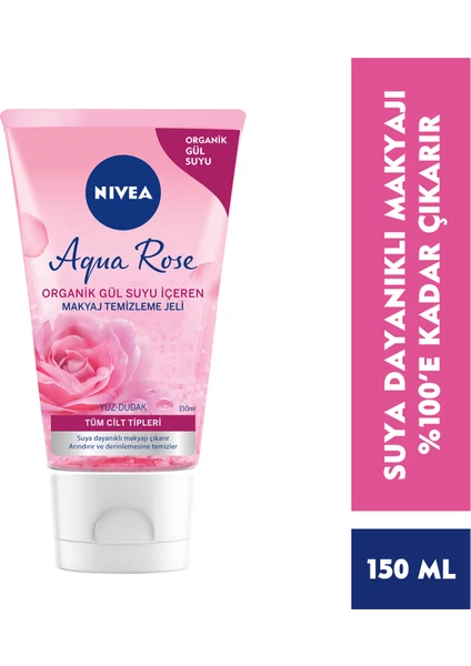 NIVEA Micellair Organik Gül Suyu İçeren Makyaj Temizleme Jeli 150 ml;Dudak ve Yüz için