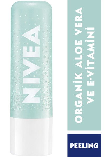 Aloe Vera Dudak Bakım Peeling (4;8gr) ;Dudak Nemlendirici ;Makyaj Bazı;E Vitamini ve Organik Aloe Vera içeren Dudak Kremi