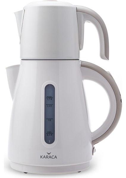 Daystar Çelik Demlikli 2 in 1 Çay Makinesi ve Su Isıtıcı Kettle Latte