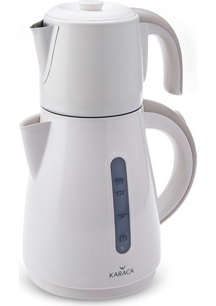 Daystar Çelik Demlikli 2 in 1 Çay Makinesi ve Su Isıtıcı Kettle Latte