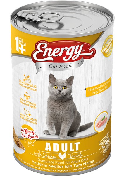 Pet Food Energy Energy 400 g Tavuklu Yetişkin Yaş Konserve Kedi Maması