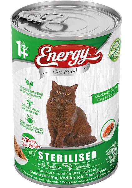 Energy 400 g Somonlu Kısırlaştırılmış Yaş Konserve Kedi Maması